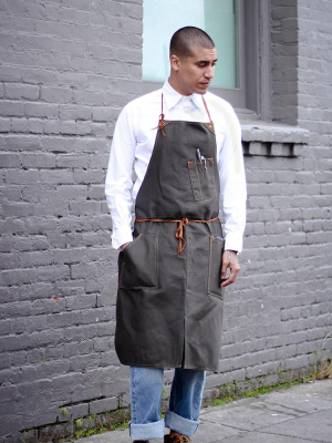 Canvas Work Apron, Military Green