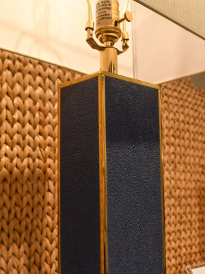 Kingston Table Lamp Navy Faux Shagreen