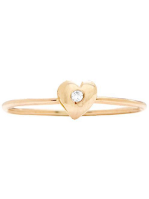 Baby Heart Stacking Ring With Diamond