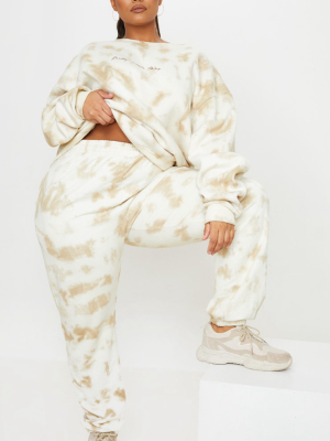 Plus Cream Tie Dye Jogger