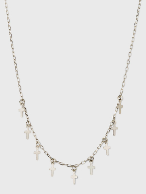 Frontal Cross Necklace - Wild Fable™ Dark Silver