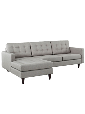 Empress Leftfacing Upholstered Sectional Sofa Light Gray - Modway