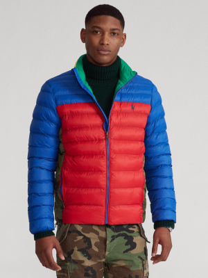 Color-blocked Packable Jacket