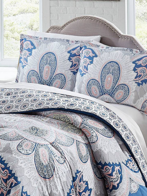 Blue Serene Reversible Comforter Set - Boho Boutique