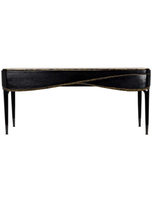 Carlisle Console In Hand Rubbed Black & Gold