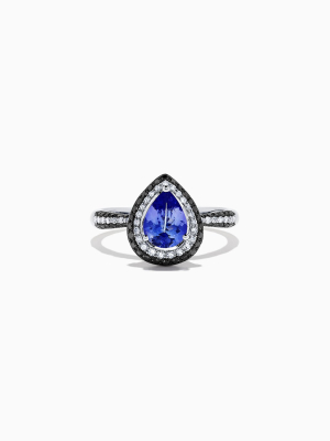 Effy Tanzanite Royale 14k White Gold Tanzanite And Diamond Ring, 1.43 Tcw