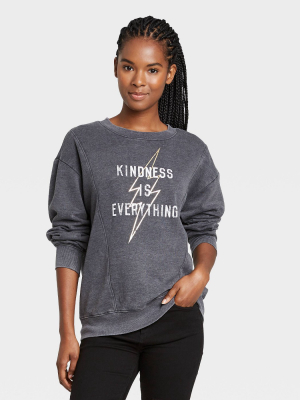 Women's Kindness Is Everything Graphic Sweatshirt - Charcoal