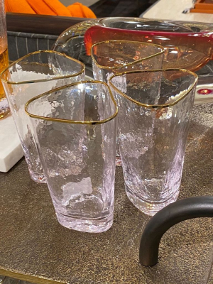 Hammered High Ball Glasses Set Of 8