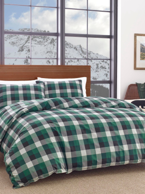 Birch Cove Plaid Duvet Cover Set Green - Eddie Bauer