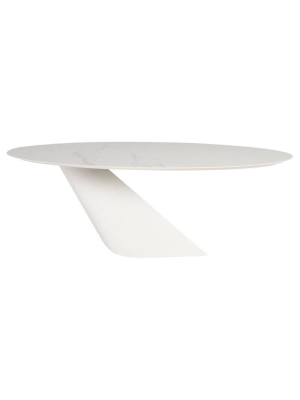 Nuevo Oblo Dining Table - White