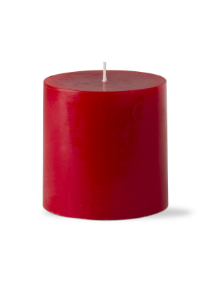 Tag Tag Color Pillar Candle 4x4 Red