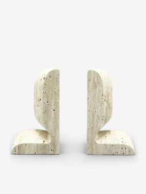 Travertine Marble Slo Bookends By Christophe Delcourt For Collection Particulaire
