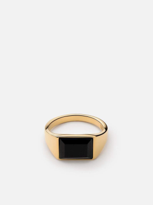 Lennox Onyx Ring, Gold Vermeil