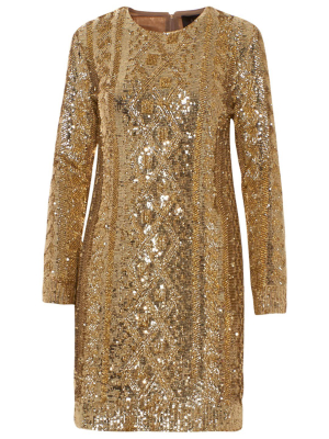 Max Mara Sequin Embellished Mini Dress