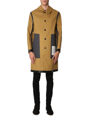 Mackintosh Color Block Buttoned Coat