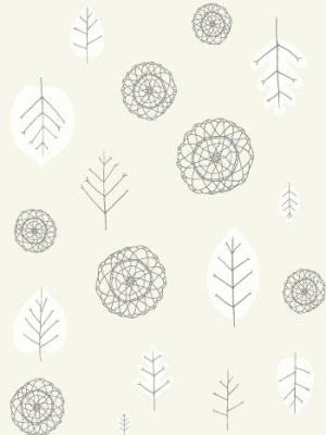 A View Of The Woods Wallpaper In White, Mink, And Cream By Thatcher Studio