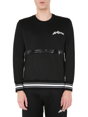 Alexander Mcqueen Zip Pocket Logo Sweatshirt