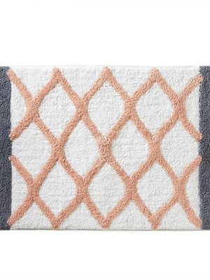 Dancing Lattice Bath Rug Gray/blush - Skl Home