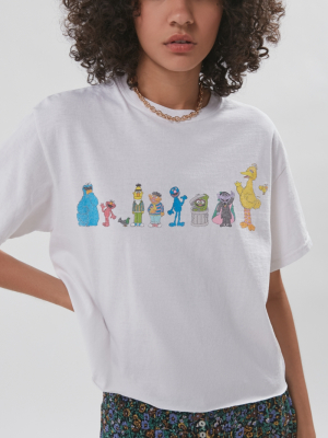 Sesame Street Crew Neck Cropped Tee