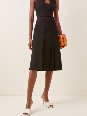 Bonded Crepe Midi Pocket Dress