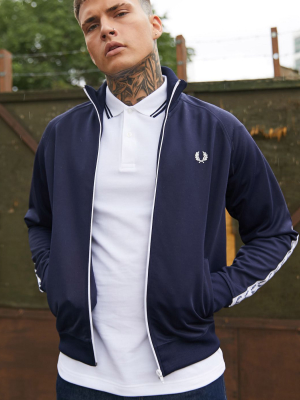 Fred Perry Side Taped Track Jacket In Navy