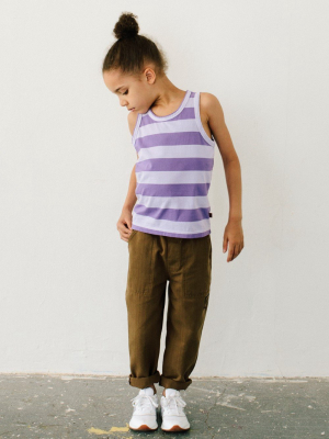 Purple Striped Tank Top