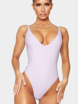 Lilac Basic Low Scoop Swimsuit