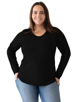 Bamboo Nursing & Maternity Long Sleeve T-shirt | Black