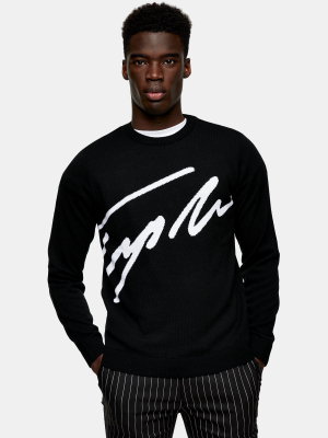 Signature Black Crew Knitted Sweater