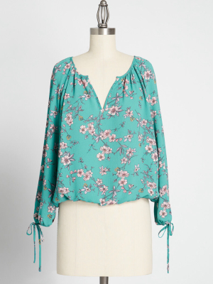 Cherry Blossom Festival Crepe Blouse