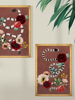 Oliver Gal Garden Snake Framed Art