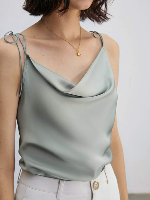 Courtney Green Cowl Neck Tank Top