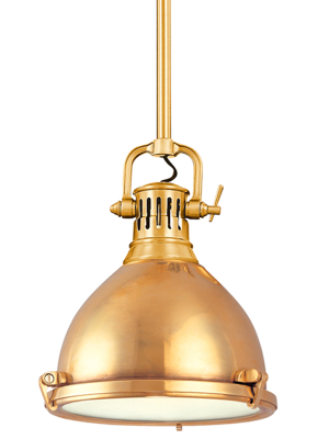 Hudson Valley Lighting Pelham Pendant - Aged Brass & Aged Brass