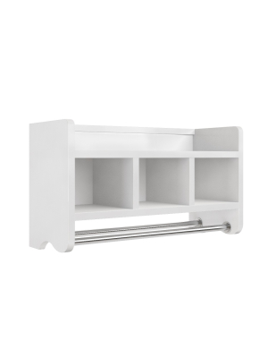 Bath Storage Shelf With Towel Rod 25" - Alaterre Furniture