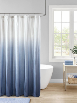 Maris Ombre Printed Seersucker Shower Curtain