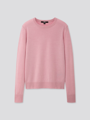 Women Extra Fine Merino Crew Neck Sweater