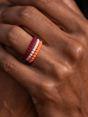 Beaded Stackable Silicone Ring - Oxblood