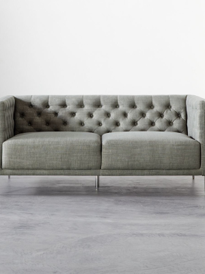 Savile Slate Tufted Apartment Sofa