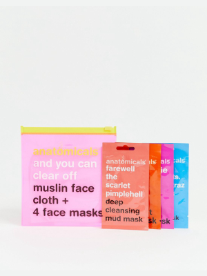 Anatomicals Asos Exclusive And You Can Clear Off. Muslin Face Cloth And 4 Face Masks