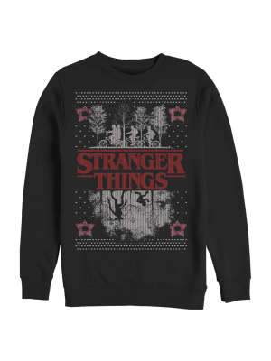 Men's Stranger Things Ugly Christmas Style Sweatshirt