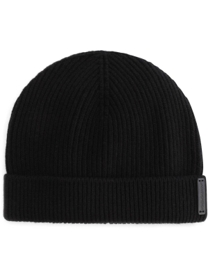 Dolce & Gabbana Logo Patch Ribbed Beanie