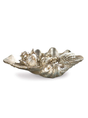 Clam Shell Medium W/small Shells (silver)