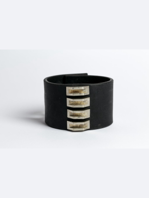 Restraint Charm Bracelet (inverted Pyramid Studs, 50mm, Blk+z)