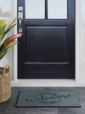 1'6"x2'6" Welcome To Our Home Rubber Doormat Gray - Threshold™