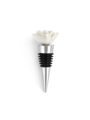 Demdaco Cream Succulent Bottle Stopper White