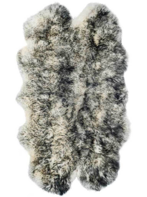 Sheepskin Pelt Ivory/dark Charcoal Area Rug