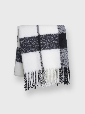 60"x50" Plaid Mohair Throw Blanket - Evergrace