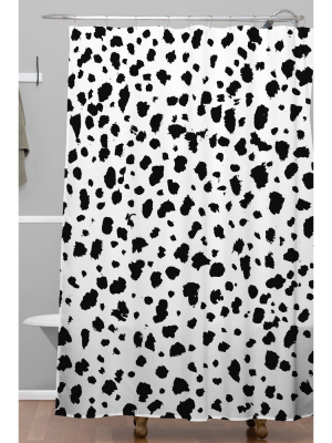 Rebecca Allen Dalmatian Shower Curtain Black/white - Deny Designs