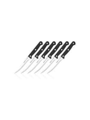 Ginsu Kiso Dishwasher Safe 6pc Steak Knife Set Black