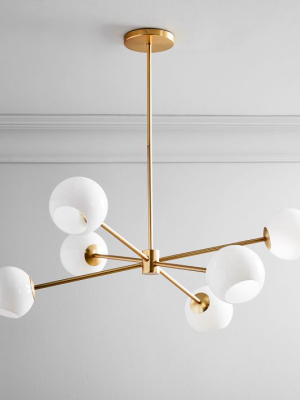 Staggered Glass 6-light Chandelier - Milk